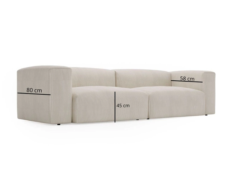 Sofa Moderne Cord Sofa für Wohnzimmer Landi Grau