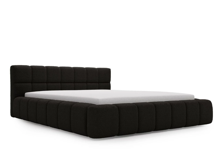 Polsterbett mit Bettkasten und Lattenrost 120x200 Alicante Boucle Schwarz