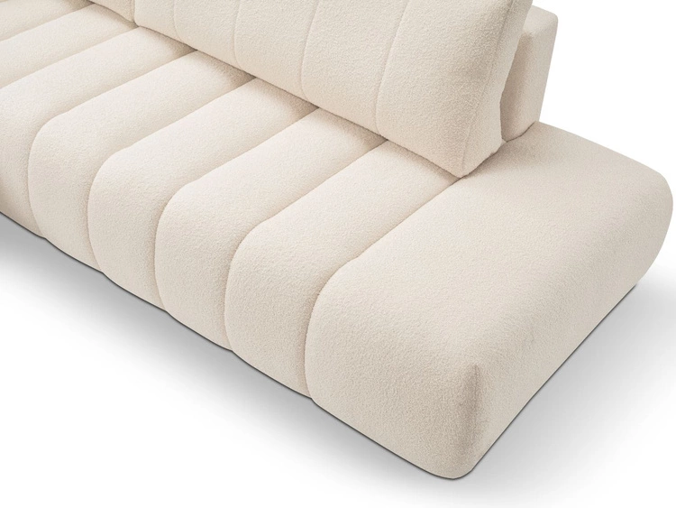 Ecksofa mit Schlaffunktion und Bettkasten Links Adoro Hellbeige