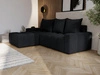 Ecksofa L-Form mit Schlaffunktion und Bettkasten Bresso Schwarz