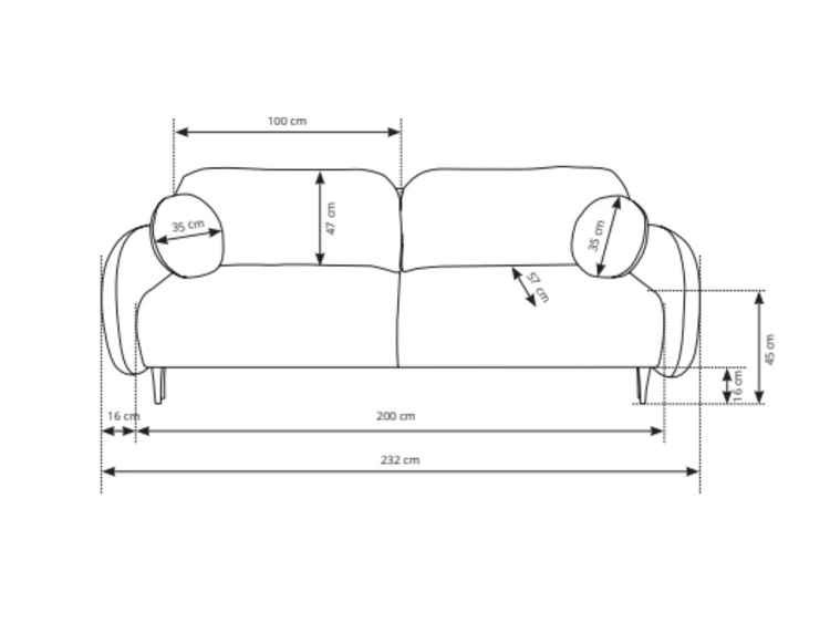 Schlafsofa mit Bettfunktion und Bettkasten Alta Blau