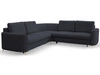 Ecksofa L-Form Links mit Schlaffunktion und Bettkasten Limon Dunkelblau