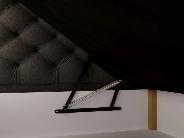 Boxspringbett mit Bettkasten 140x200 Bergamo Dunkelgrau