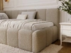 Jugendbett Einzelbett mit Bettkasten und Lattenrost 90x200 Cloud One Dunkelbeige Bouclé-Stoff 