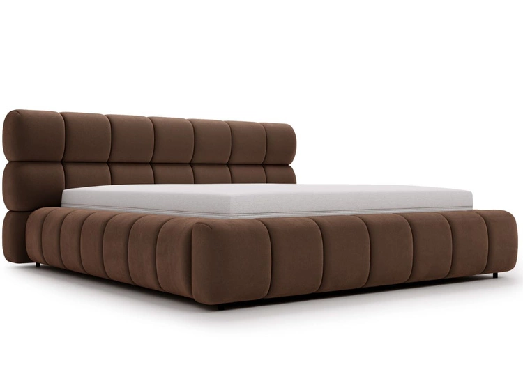 Polsterbett mit Bettkasten und Lattenrost 180x200 Mellow Braun