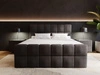 Boxspringbett mit Bettkasten 180x200 Bouclé-Stoff Alicante Schwarz