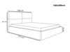 Polsterbett mit Bettkasten und Lattenrost 140x200 Marad Grau