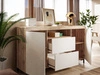 Wohnzimmer-Set – TV-Schrank und Kommode auf schwarzen Füßen Asumi Weiß und Eiche Wotan