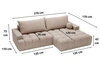 Ecksofa L-Form mit Schlaffunktion und Bettkasten Havi Rechts Hellbeige