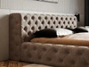 Polsterbett mit Bettkasten und Lattenrost 140x200 Palini Braun