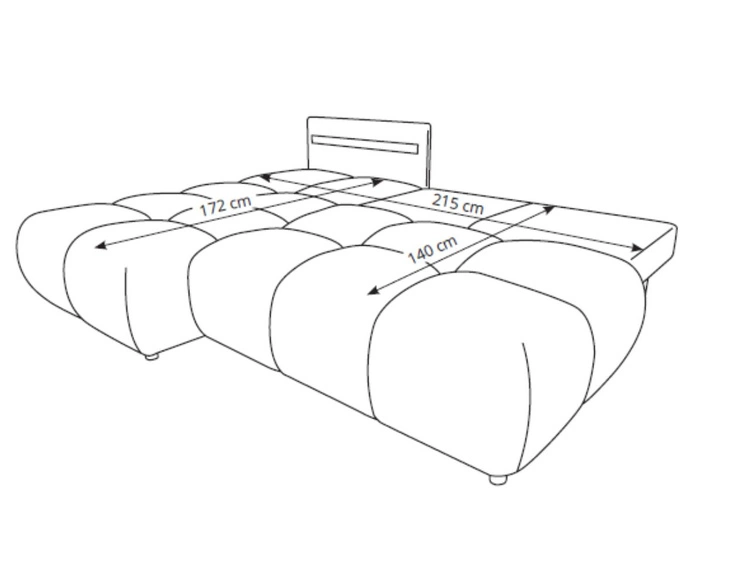 Ecksofa mit Schlaffunktion und Bettkasten Links Milet Beige