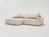 Ecksofa L-Form mit Schlaffunktion und Bettkasten Havi Links Hellbeige