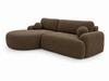 Ecksofa L-Form Links mit Schlaffunktion und Bettkasten Aurio Braun