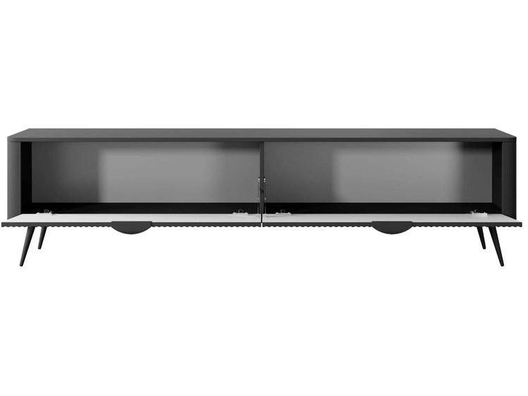 TV-Lowboard mit Türen 200 cm Latina Schwarz