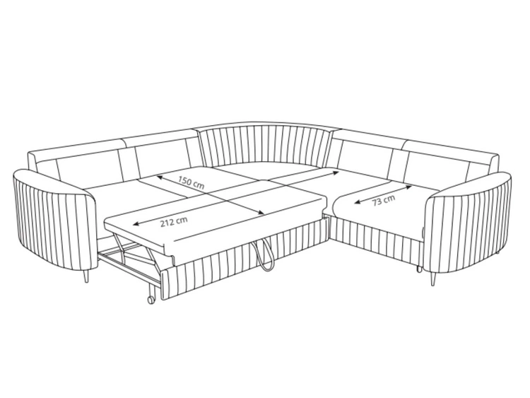 Ecksofa L-Form Rechts mit Schlaffunktion und Bettkasten Limon Rot
