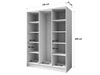 Kleiderschrank 150 cm Perugia Kaschmir mit schwarzen Griffen