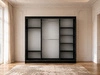 Schiebetürenschrank 250 cm mit LED-Beleuchtung Diano Schwarz