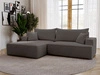 Ecksofa L-Form Links mit Schlaffunktion und Bettkasten California Dunkelgrau