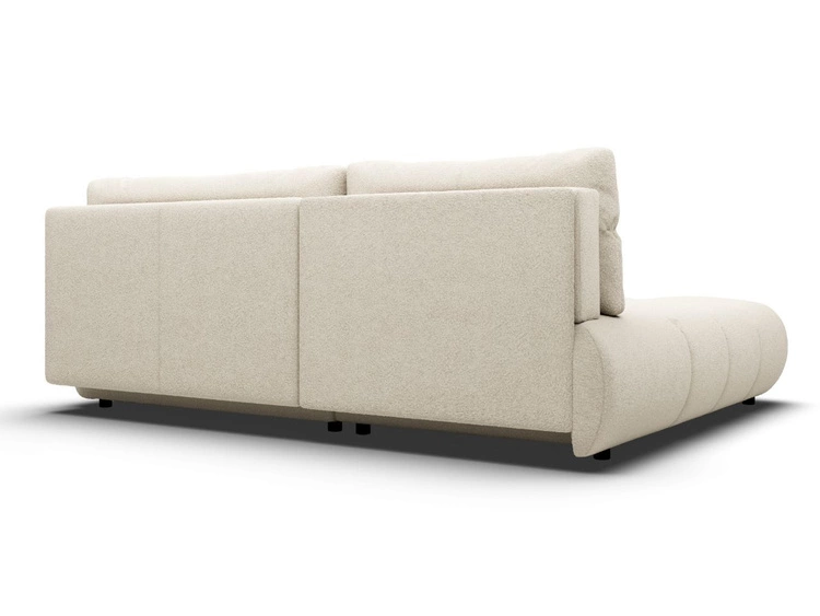 Ecksofa mit Schlaffunktion und Bettkasten Links Milet Creme