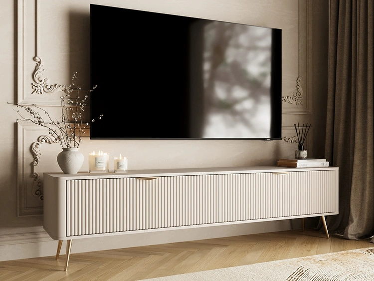 TV-Lowboard mit Türen 200 cm Latina Beige