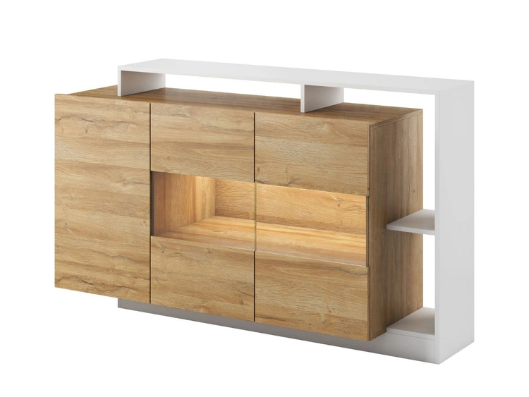 Stilvoll Wohnzimmer-Set Alvano Braun, Weiß