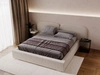 Polsterbett mit Bettkasten und Lattenrost 200x200 Palermo Beige