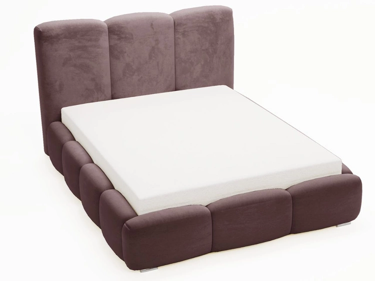 Polsterbett mit Bettkasten und Lattenrost 180x200 Bubble Braun