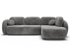 Ecksofa mit Schlaffunktion und Bettkasten Rechts Carino Grau