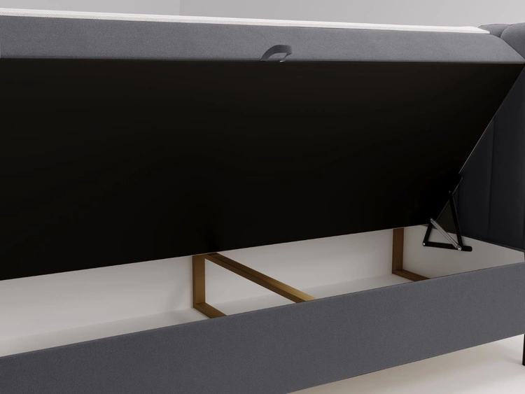 Boxspringbett mit Bettkasten 140x200 Primavera Dunkelgrau