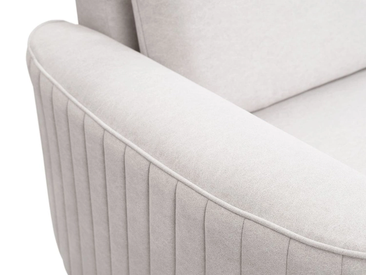 Ecksofa L-Form Links mit Schlaffunktion und Bettkasten Limon Creme