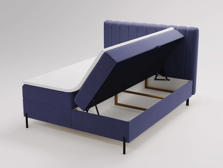 Boxspringbett mit Bettkasten 120x200 Primavera Dunkelblau