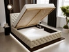 Polsterbett mit Bettkasten und Lattenrost 200x200 Kingston Beige