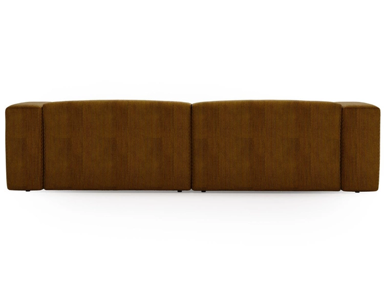 Ecksofa L-Form Links Moderne Cord Ecksofa Landi Honigfarben