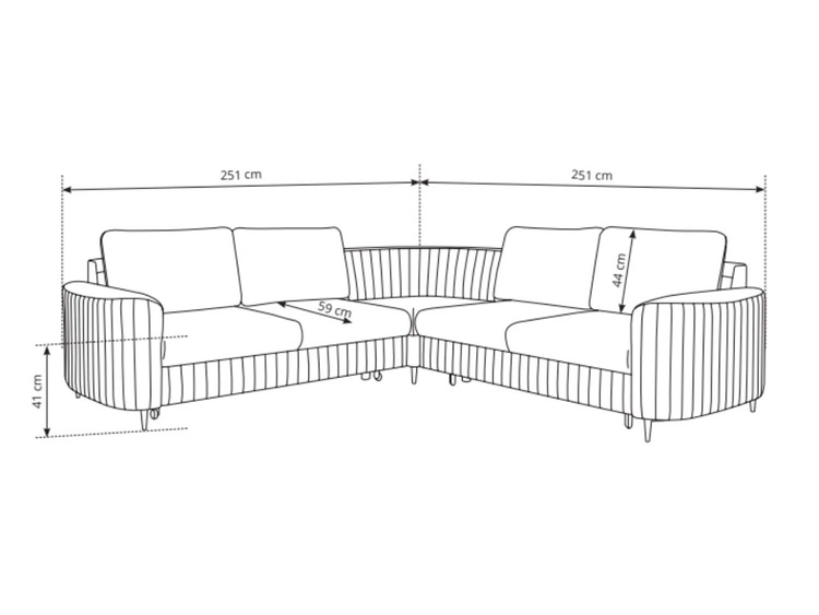 Ecksofa L-Form Rechts mit Schlaffunktion und Bettkasten Limon Hellgrau