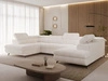 Wohnlandschaft mit Schlaffunktion und Bettkasten Argon Creme