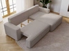 Ecksofa L-Form Rechts mit Schlaffunktion und Bettkasten California Hellgrau