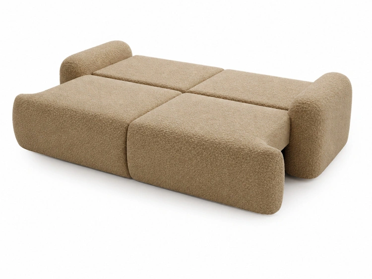 Sofa mit Schlaffunktion und Bettkasten Aurio Hellbraun