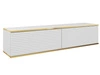 TV-Lowboard Hänge mit Türen 135 cm Diolo Weiß mit geriffelter Vorderseite