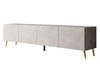 TV-Lowboard mit Türen auf Goldenen Metallbeinen 200 cm Nodoo Beton