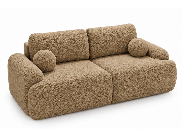 Sofa mit Schlaffunktion und Bettkasten Aurio Hellbraun